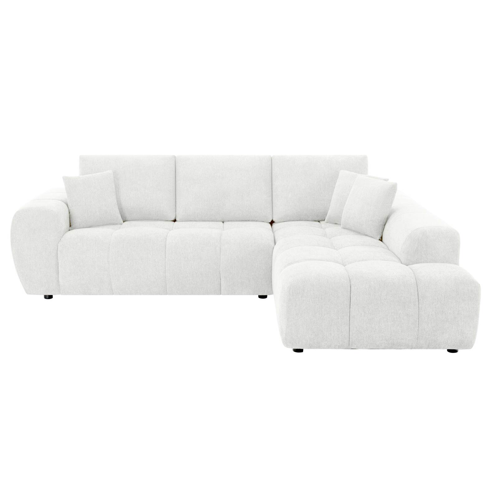 Ecksofa mit gerader Chaiselongue aus geripptem 3-Sitzer-Polyester