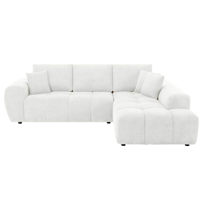 Ecksofa mit gerader Chaiselongue aus geripptem 3-Sitzer-Polyester