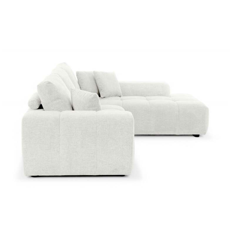 Ecksofa mit gerader Chaiselongue aus geripptem 3-Sitzer-Polyester