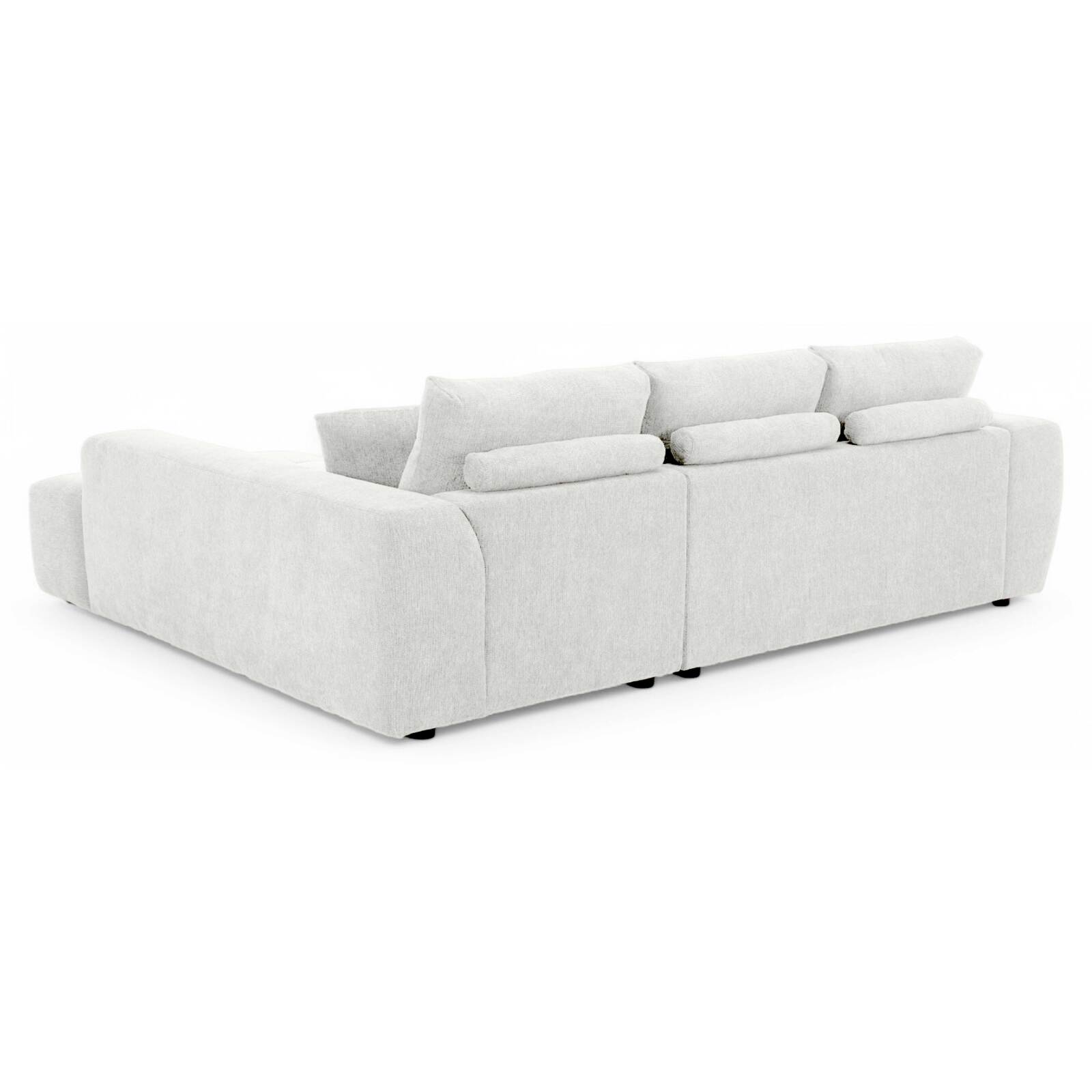 Ecksofa mit gerader Chaiselongue aus geripptem 3-Sitzer-Polyester