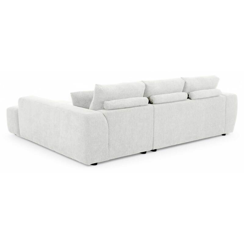 Ecksofa mit gerader Chaiselongue aus geripptem 3-Sitzer-Polyester