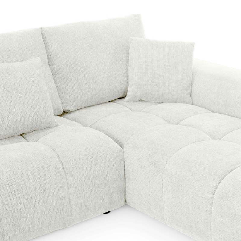 Ecksofa mit gerader Chaiselongue aus geripptem 3-Sitzer-Polyester