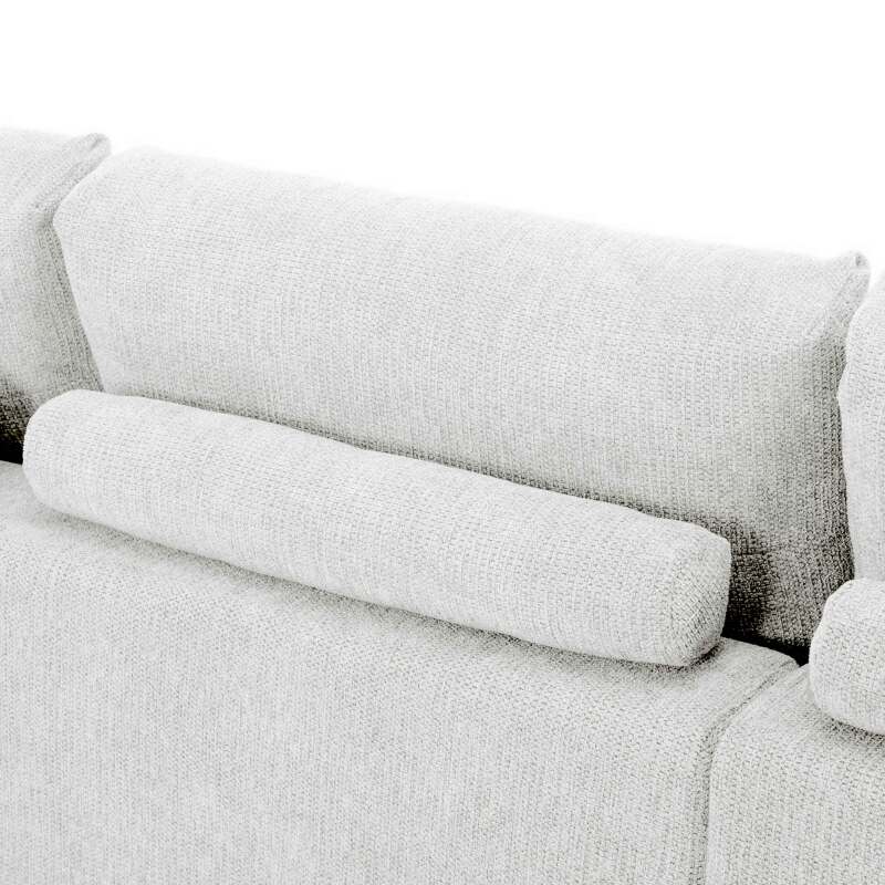Ecksofa mit gerader Chaiselongue aus geripptem 3-Sitzer-Polyester