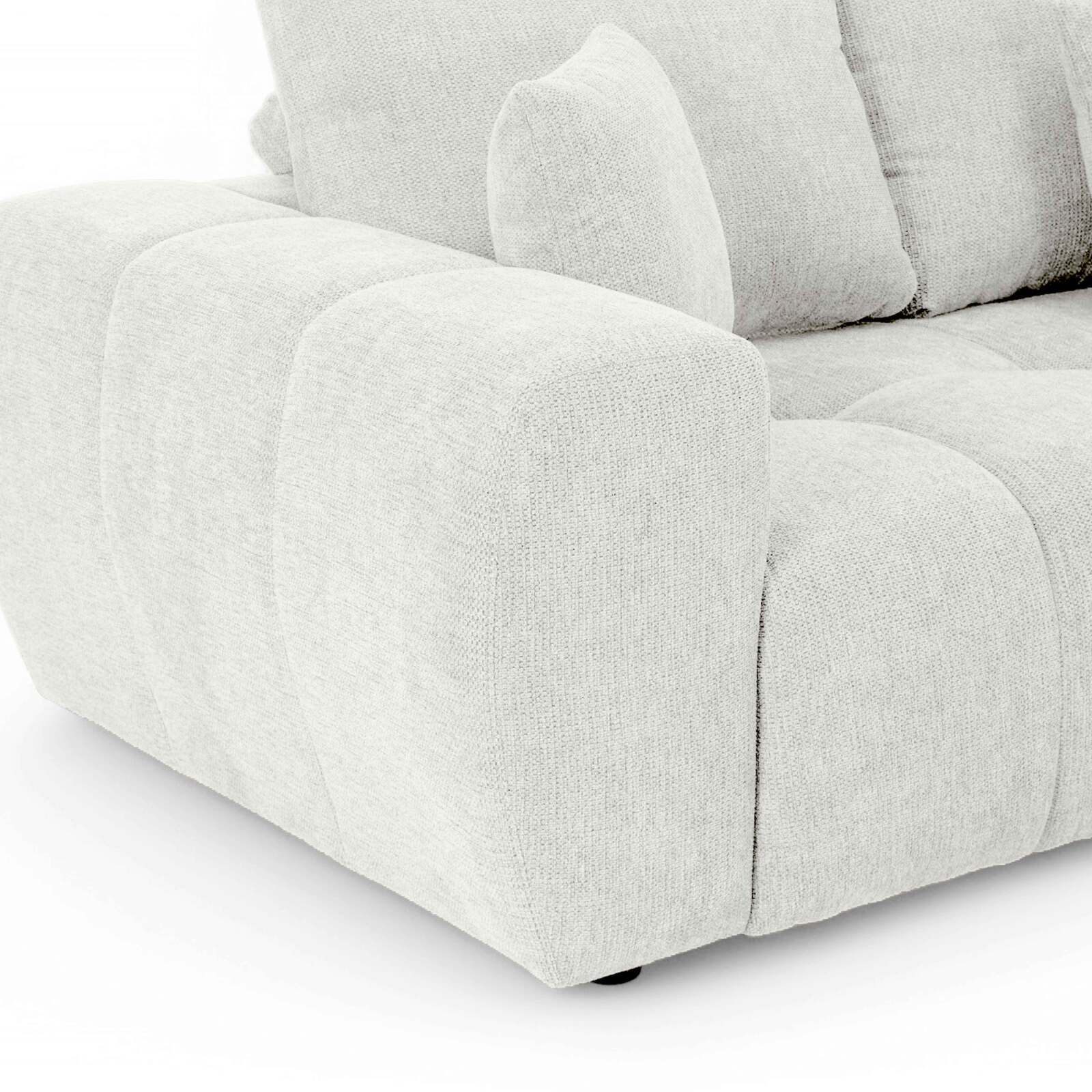 Ecksofa mit gerader Chaiselongue aus geripptem 3-Sitzer-Polyester