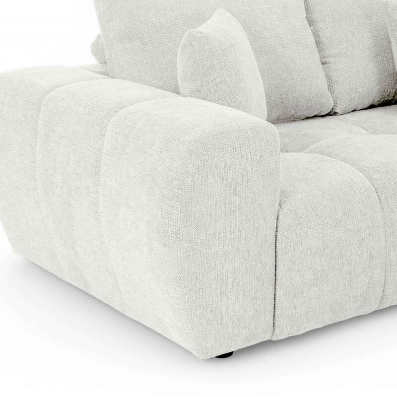Ecksofa mit gerader Chaiselongue aus geripptem 3-Sitzer-Polyester