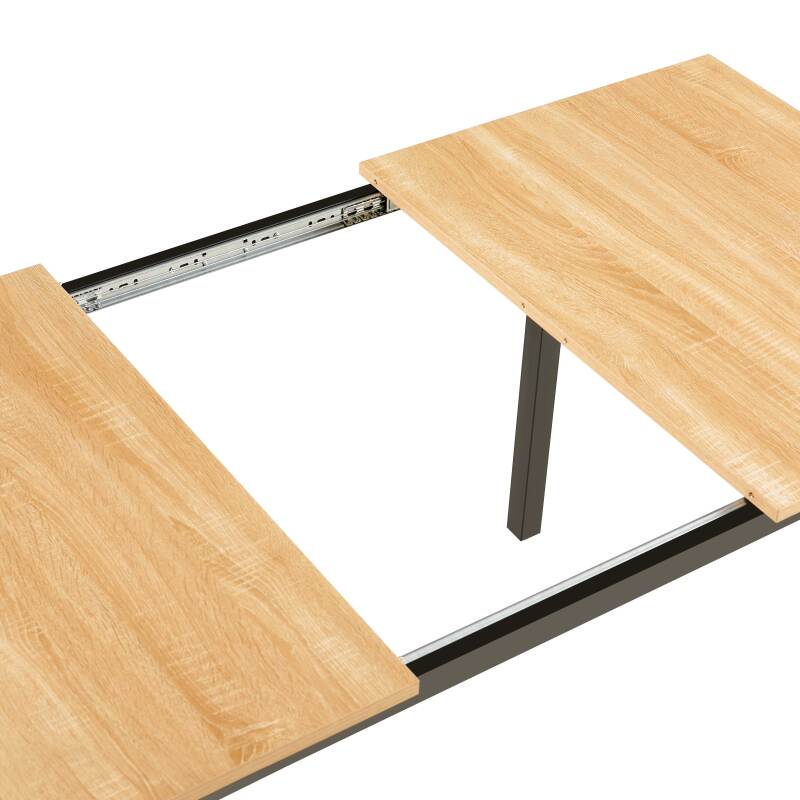 Esstisch Rechteckig (120/160 x 80 x 75 cm) aus MDF mit Melaminbeschichtung
