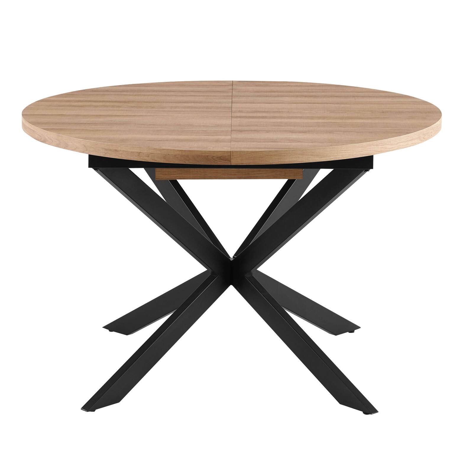 Esstisch Rund (Ø120/160 x 75,5 cm) aus MDF mit Aluminiumfolie 