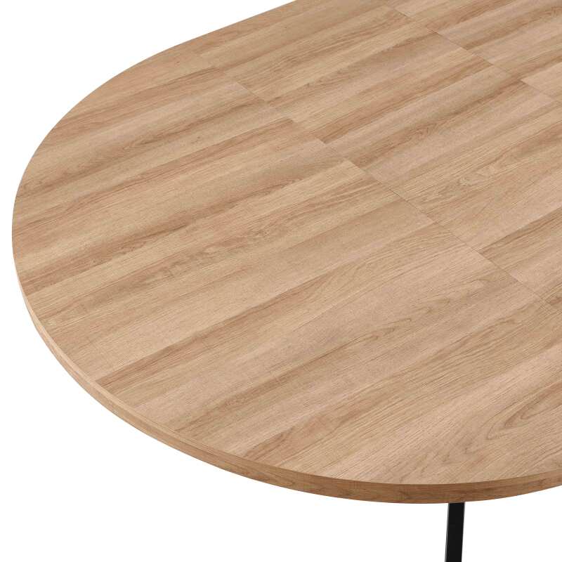 Esstisch Rund (Ø120/160 x 75,5 cm) aus MDF mit Aluminiumfolie 