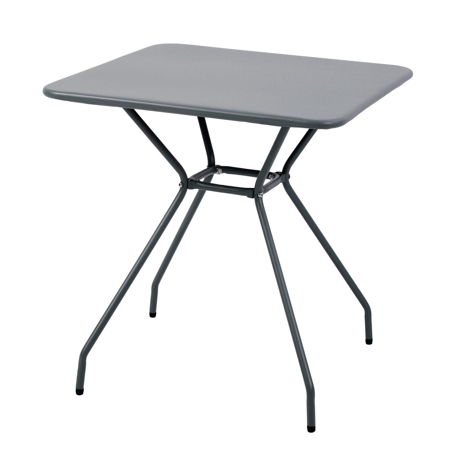 Gartentisch Quadratisch 70 x 70 x 73 cm und 2 Metallstühle  