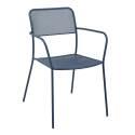 Gartentisch Quadratisch 70 x 70 x 73 cm und 2 Stühle mit Metallarmlehnen