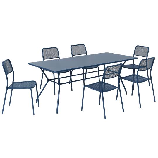 Gartentisch Rechteckig 140 x 80 x 75 cm und 6 Metallstühle