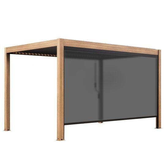 Selbsttragende bioklimatische Pergola 4x3 m aus Aluminium in Holzoptik mit 1,2 oder 3 Jalousien
