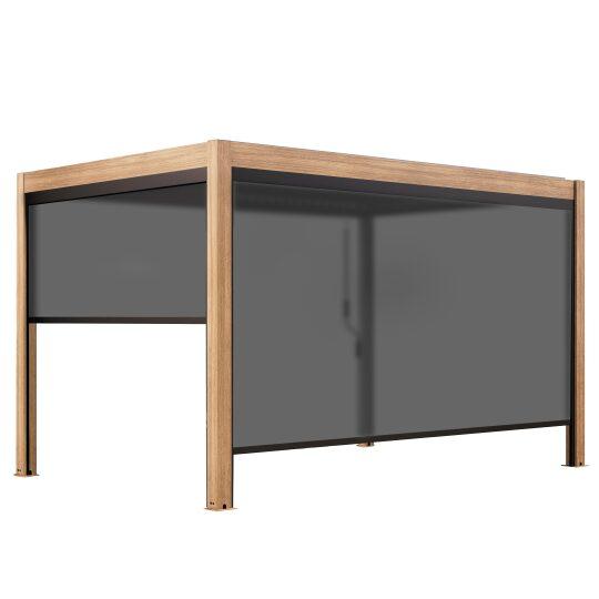 Selbsttragende bioklimatische Pergola 4x3 m aus Aluminium in Holzoptik mit 1,2 oder 3 Jalousien | Oviala