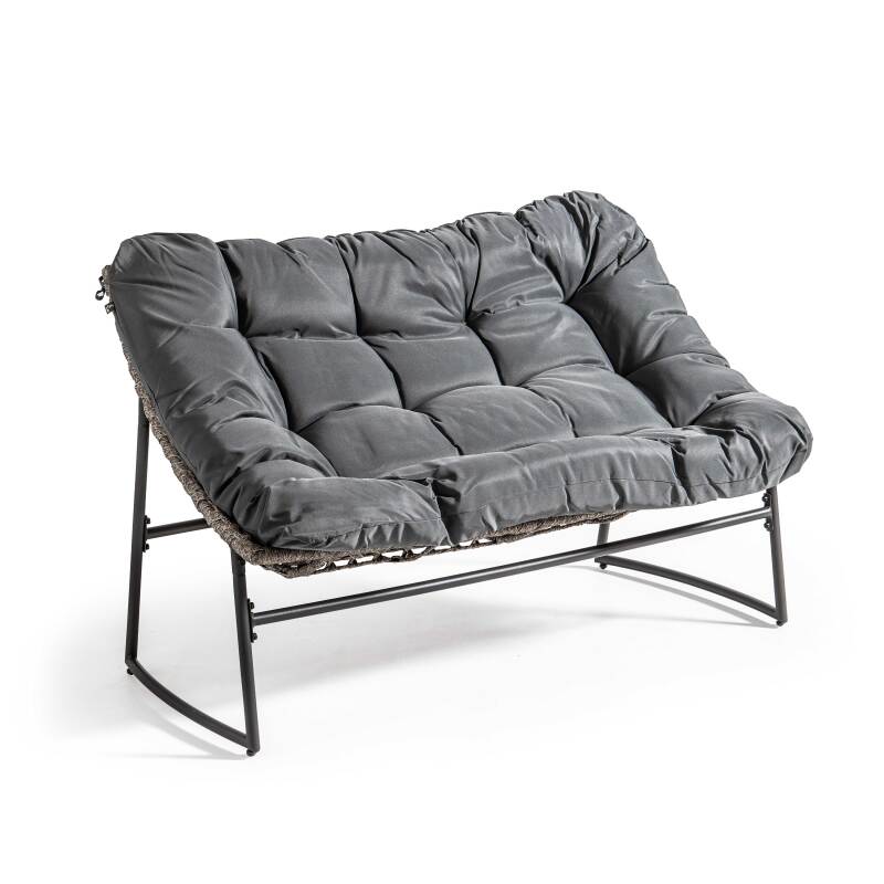 Gartenlounge-Set aus Kunstharz für 4 Personen mit einem Sofa, 2 Sesseln und einem Couchtisch 