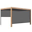 Bioklimatische Anbaupergola 4x3m aus Aluminium in Holzoptik mit 1, 2 oder 3 Jalousien