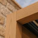 Selbsttragende bioklimatische Pergola 4x3 m aus Aluminium in Holzoptik