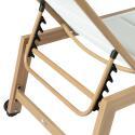 Set mit 2 Sonnenliegen aus Aluminium in Holzoptik mit Rädern und 5-fach verstellbarer Liegefläche