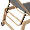 Set mit 2 Sonnenliegen aus Aluminium in Holzoptik mit Rädern und 5-fach verstellbarer Liegefläche
