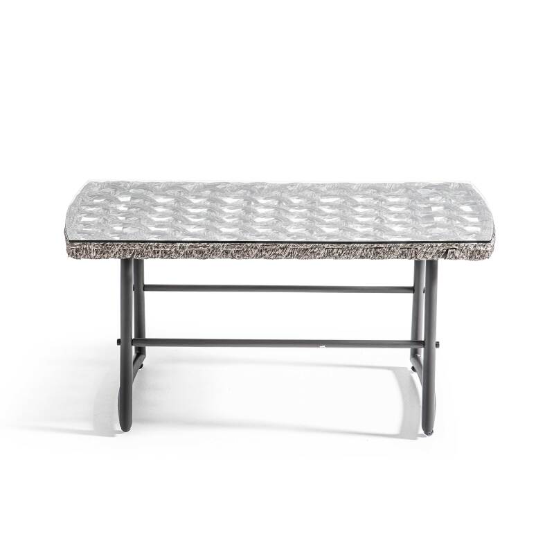 Gartenlounge-Set aus Kunstharz für 4 Personen mit einem Sofa, 2 Sesseln und einem Couchtisch 