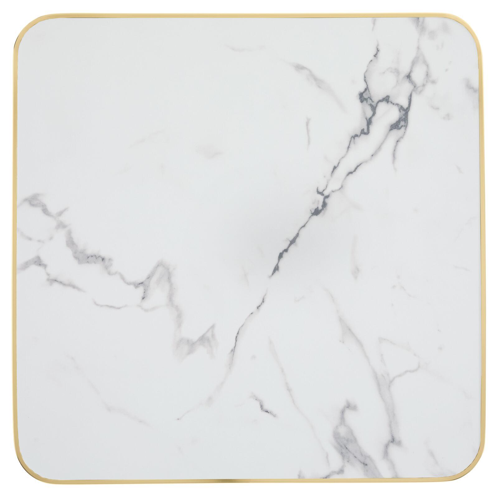 Quadratische Tischplatte aus Sperrholz mit Laminatbeschichtung und Aluminiumkanten 60 x 60 cm