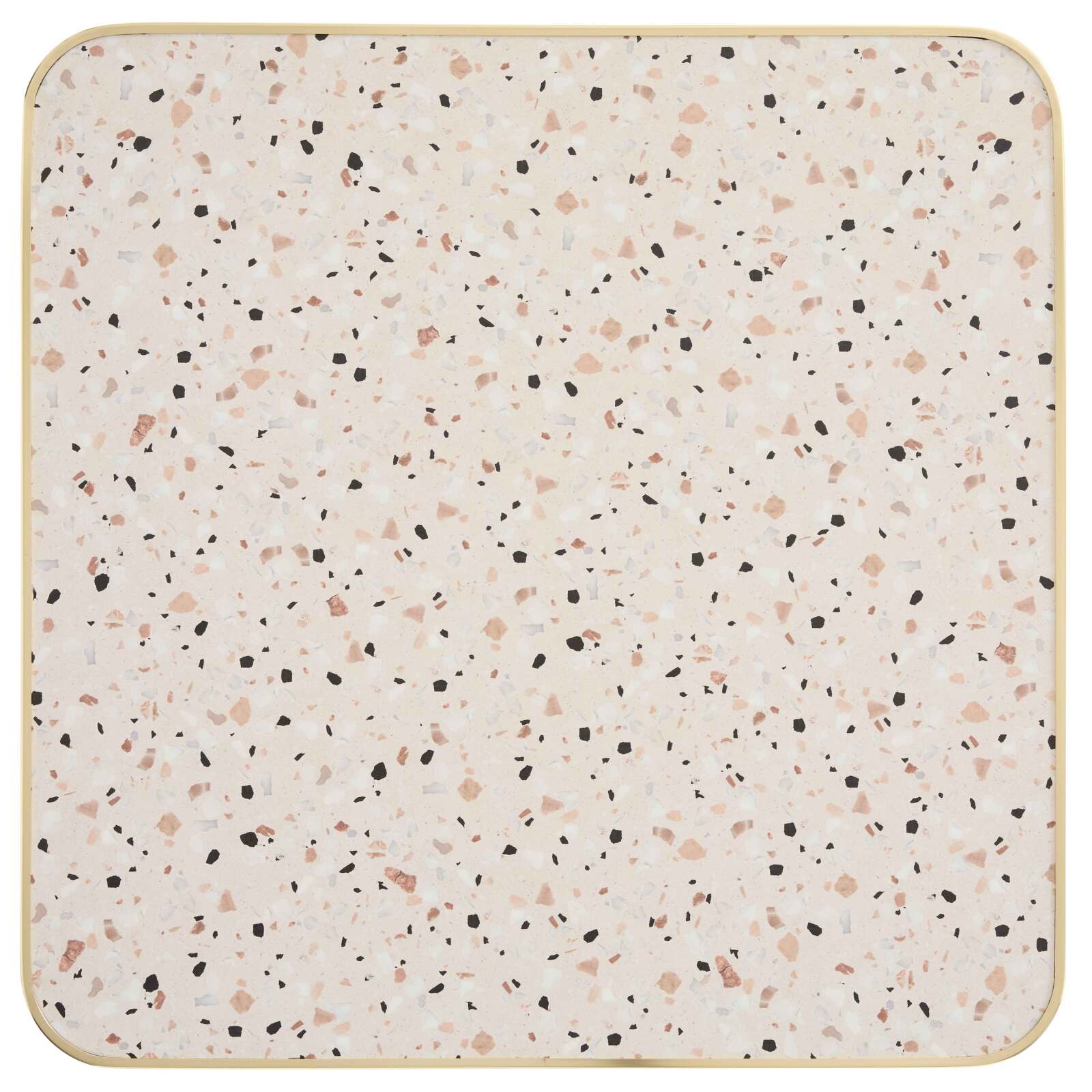 Quadratische Tischplatte aus Sperrholz mit Laminatbeschichtung und Aluminiumkanten 60 x 60 cm