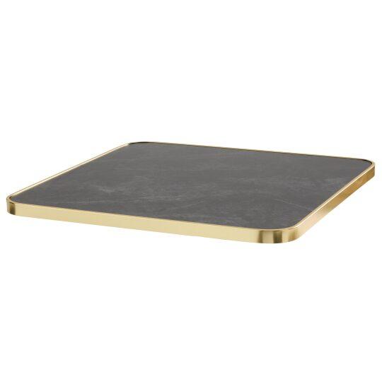 Quadratische Tischplatte aus Sperrholz mit Laminatbeschichtung und Aluminiumkanten 60 x 60 cm