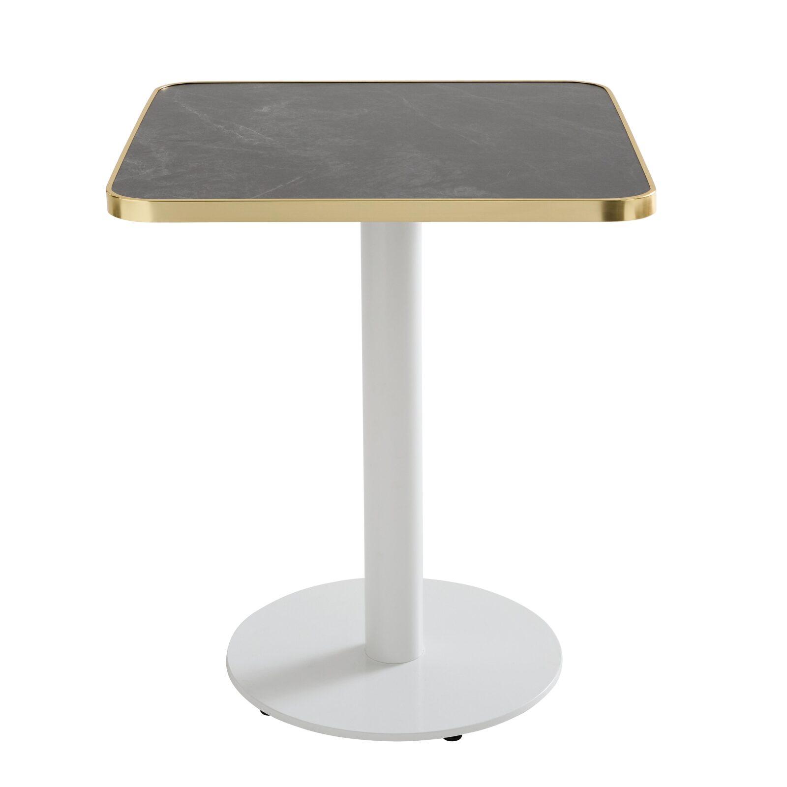 Quadratische Tischplatte aus Sperrholz mit Laminatbeschichtung und Aluminiumkanten 60 x 60 cm