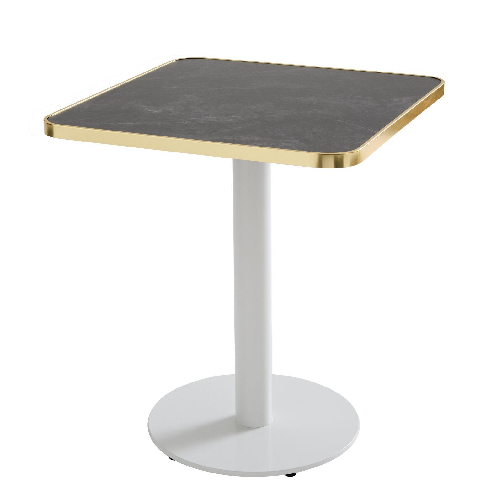 Quadratische Tischplatte aus Sperrholz mit Laminatbeschichtung und Aluminiumkanten 60 x 60 cm