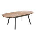 Ausziehbarer Gartentisch rechteckiger (180/220 x 100 x 76 cm) aus Aluminium und Polyholz 