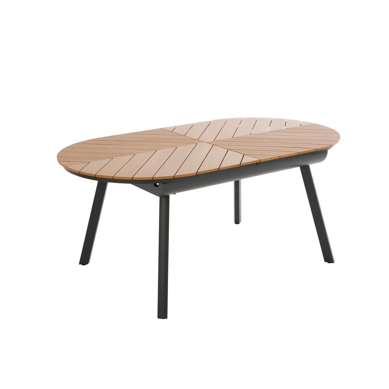 Ausziehbarer Gartentisch rechteckiger (180/220 x 100 x 76 cm) aus Aluminium und Polyholz Ausziehbarer Gartentisch rechteckiger (180/220 x 100 x 76 cm) aus Aluminium und Polyholz
