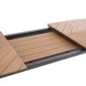 Ausziehbarer Gartentisch rechteckiger (220/280 x 100 x 76 cm) aus Aluminium und Polyholz
