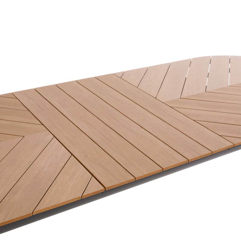 Ausziehbarer Gartentisch rechteckiger (220/280 x 100 x 76 cm) aus Aluminium und Polyholz