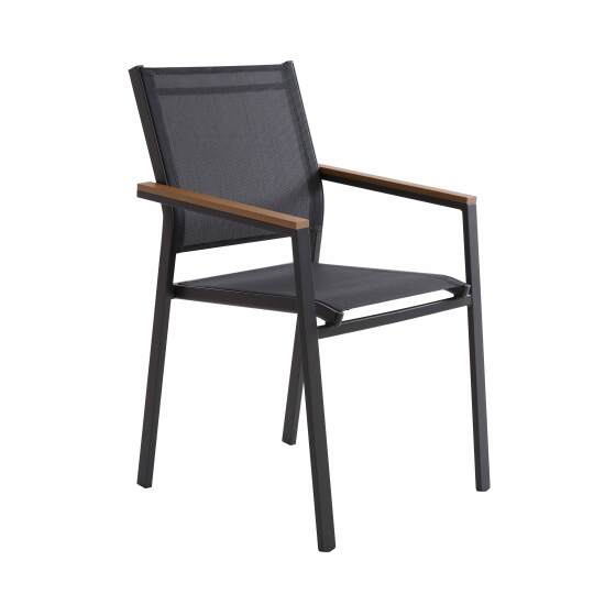 Gartenstuhl aus Aluminium und Textilene mit Armlehnen