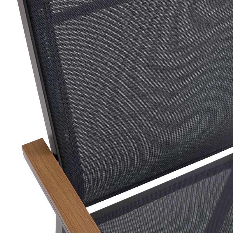 Gartenstuhl aus Aluminium und Textilene mit Armlehnen