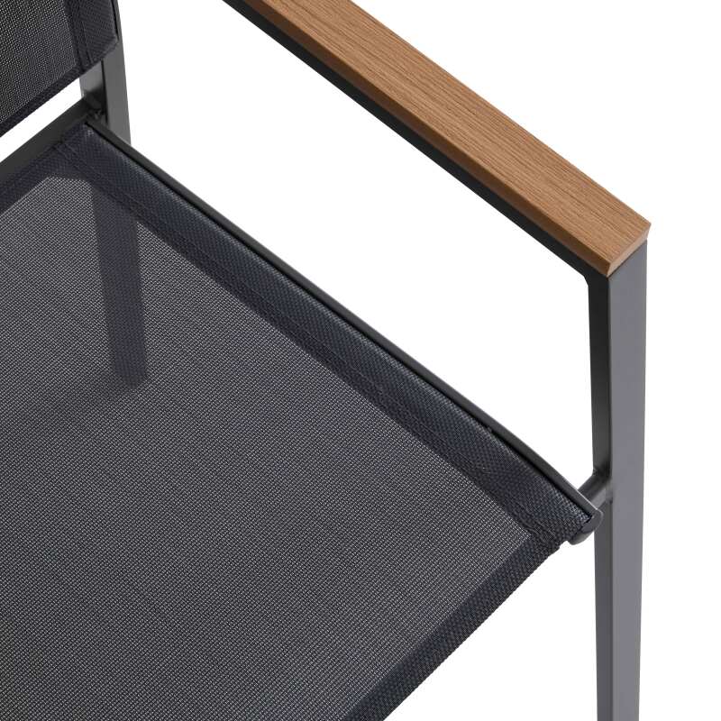 Rechteckiger ausziehbarer Gartentisch aus Polywood 180/220 cm mit 6 Stühlen und 2 Stühlen mit Armlehnen