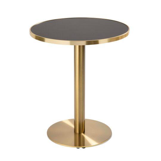 Runder Esstisch Ø 60 cm aus Sperrholz mit Laminatbezug und Aluminiumkanten | Oviala