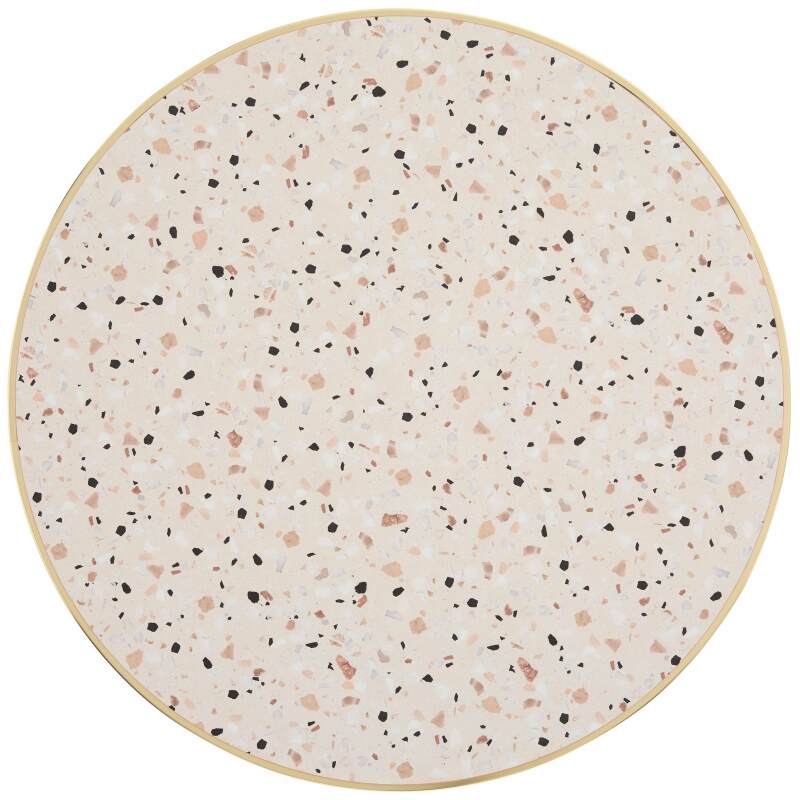 Runder Esstisch Ø 60 cm aus Sperrholz mit Laminatbezug und Aluminiumkanten