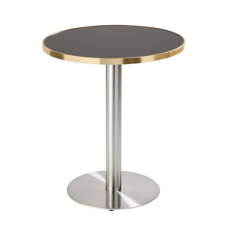 Runder Esstisch Ø 60 cm aus Sperrholz mit Laminatbezug und Aluminiumkanten