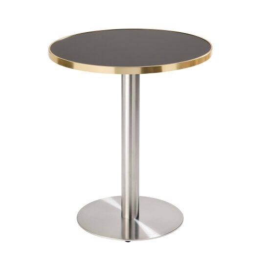 Runder Esstisch Ø 60 cm aus Sperrholz mit Laminatbezug und Aluminiumkanten