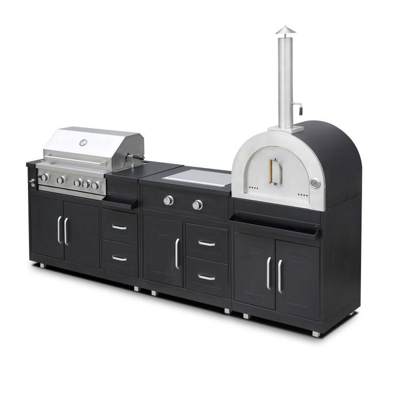 Outdoor küche aus Stahl - 3-teilig