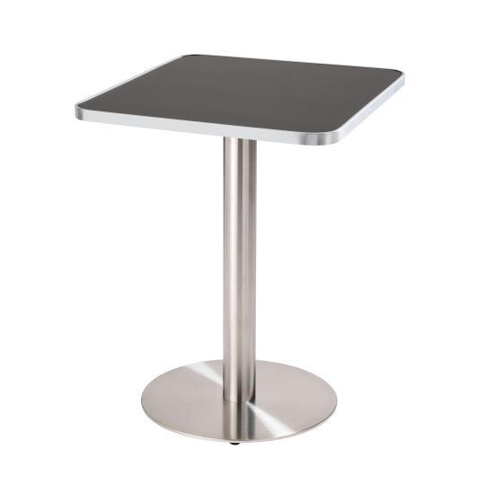 Esstisch 60 x 60 cm aus Sperrholz mit Laminatbezug und Aluminiumkanten