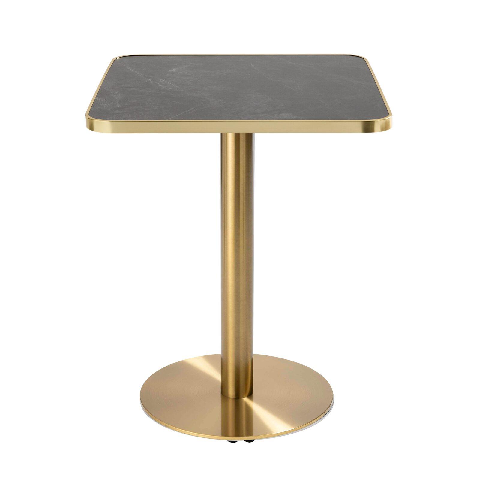 Esstisch 60 x 60 cm aus Sperrholz mit Laminatbezug und Aluminiumkanten