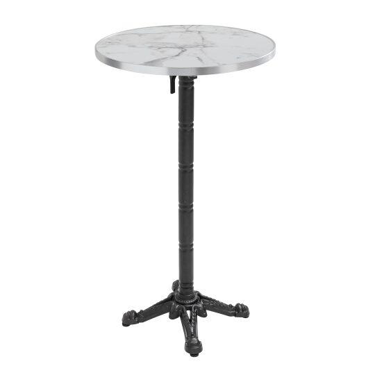 Hoher Kipptisch Ø 60 cm aus Sperrholz mit Laminatbelag und Aluminiumkanten