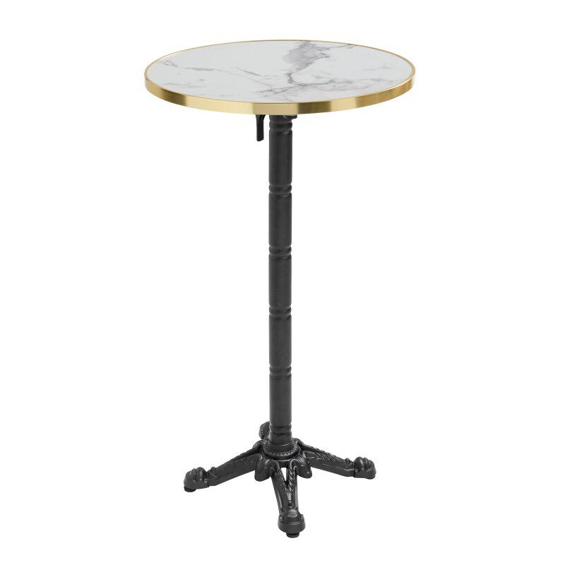 Hoher Kipptisch Ø 60 cm aus Sperrholz mit Laminatbelag und Aluminiumkanten
