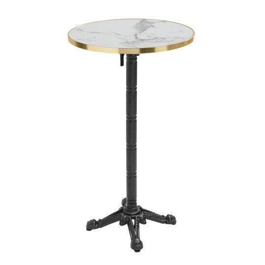 Hoher Kipptisch Ø 60 cm aus Sperrholz mit Laminatbelag und Aluminiumkanten