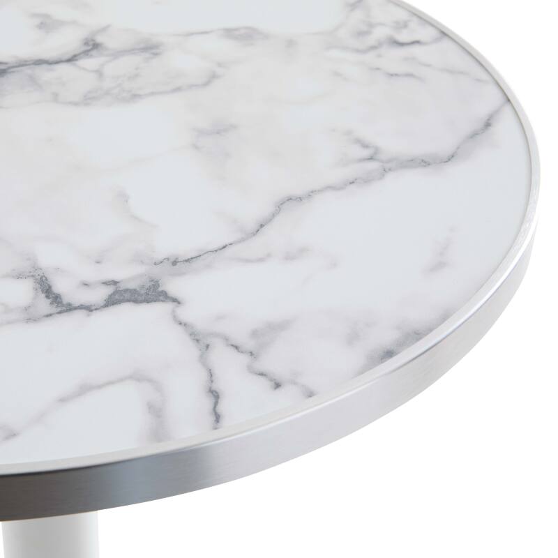 Hoher Kipptisch Ø 60 cm aus Sperrholz mit Laminatbelag und Aluminiumkanten