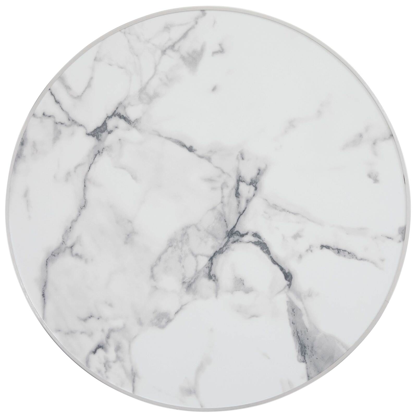 Hoher Kipptisch Ø 60 cm aus Sperrholz mit Laminatbelag und Aluminiumkanten