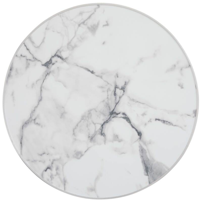 Hoher Kipptisch Ø 60 cm aus Sperrholz mit Laminatbelag und Aluminiumkanten