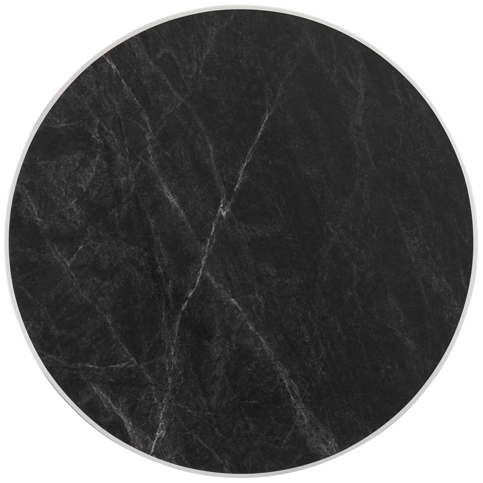 Hoher Kipptisch Ø 60 cm aus Sperrholz mit Laminatbelag und Aluminiumkanten