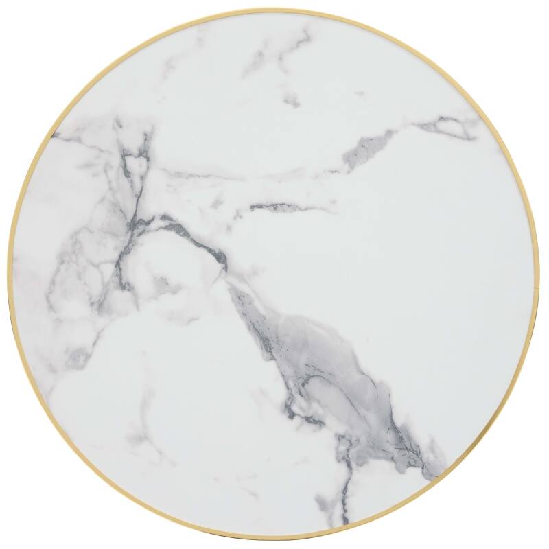 Hoher Kipptisch Ø 60 cm aus Sperrholz mit Laminatbelag und Aluminiumkanten